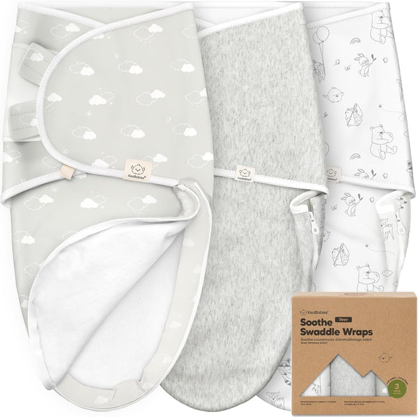 Newborn Swaddles with Zippers, 3Pk Baby Swaddle (Aspire, 0-3M)