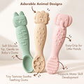 Silicone Baby Spoons, First Stage Self Feeding Utensils 6 Pack