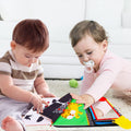 Tummy Time Baby Mirror Toy, Black and White High Contrast Baby Newborn Toys 3 6 12 Months, Montessori Crinkle Cloth Book Sensory Activity Development Gift for 0-6 Months Infant Boys Girls Gift