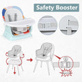 7 in 1 Baby High Chair, Convertible Highchair for Babies and Toddlers, Infant Dining Booster Seat, Building Block Table, Kids Stool Table Chair Set with Removable Tray … (Baby Blue)