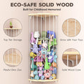 Stuffed Animal Storage Wood Corner Toy Plush Storage Hammock Hanging Storage Net, Toy Organizer Shelf for Nursery Playroom Bedroom Kid Room