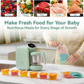 5-In-1 Baby Food Maker with Stainless Steel Steam Basket, Green