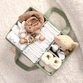 Baby Diaper Caddy Organizer, Baby Organizers and Storage for Changing Table, Babies Shower Gift Basket for Boy &Girl, Nursery Essentials Car Caddy Organizer with Handle, Green Diaper Basket