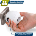 Child Safety Door Knob Cover (4 Pack) Hard-To-Remove Dual-Lock Door Handle Covers for Kids - Reusable Baby Proof Door Knob Locks - Installs Easily, No Tools Needed (White)