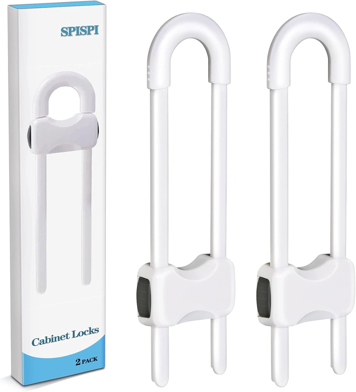 Baby Proofing Cabinets,Cabinet Locks for Babies,Pack of 2,White