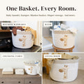 Giraffe Baby Storage Basket, Woven Cotton Rope Nursery Bin, 15X11 In