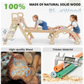 Pikler Triangle Set with Cushion, Wooden Climbing Toys for Toddler