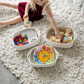 5-Piece Rectangle Storage Basket Set- Cotton Rope Woven Baskets for Organizing! Small Basket for Montessori, Baby Nursery, Dog Toy Baskets, Cat Toy Box, Bathroom Organization Bin