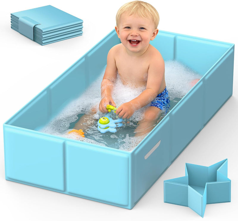 Foldable Baby Bathtub for Newborns and Toddlers, Portable Bath Tub