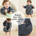 Weaning Bib with Long Sleeves 2PCS & BLW, Soft and Skin-Friendly Material, Coverall Bibs for Baby Feeding, Waterproof and Easy to Clean & Machine Washable, for Baby Infant Toddlers