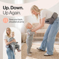 Safety-Certified Hip Carrier for Babies & Toddlers: Machine Washable Child Waist Seat for One Hand Support with Multi-Pocket Storage (23”-44” Waist, Holds Kids 0-3 Yrs up to 45Lbs) – Grey