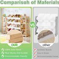 Extra Wide Toy Storage Organizer with Dual Bookshelves, Kids Wooden Shelf with 12 Removable Bins for Books, Toys, Playroom, Nursery, Bedroom, Natural, Large