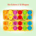 Matching Eggs 12 Pcs Set Color & Shape Recoginition Sorter Puzzle