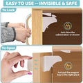 12 Pack Child Safety Magnetic Cabinet Locks with 2 Keys, No Drill Baby Proofing Drawer Locks for Baby Safety, Invisible Adhesive Magnetic Cupboard Locks for Kitchen Cabinet and Drawers