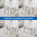 14-Panel Baby Playpen with Lockable Gate, Grey & White