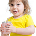 Stainless Steel Baby Feeding Set | 2 Divided Suction Plates, 2 Spill-Proof Straw Cups with Silicone Sleeves, 2 Forks & 2 Spoons | Toddler Utensils for Baby Led Weaning, Bpa-Free