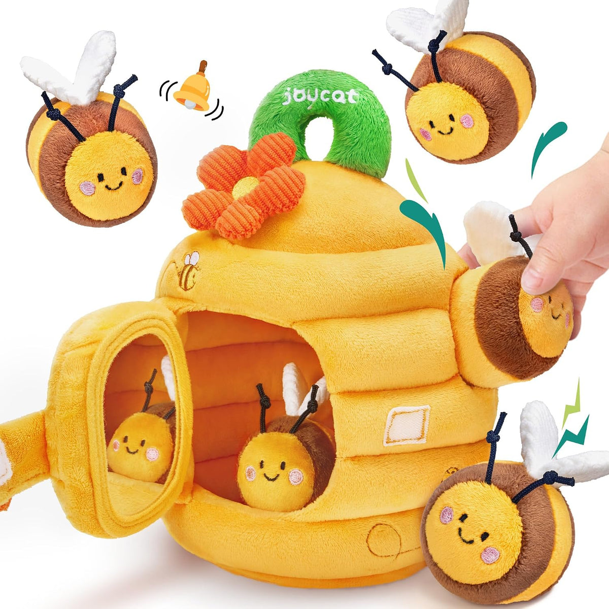 Baby Toys 6-12 Months, Soft Beehive with 5 Stuffed Sesnsory Bees