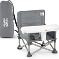Pop 'N Sit Portable Booster, Indoor/Outdoor Use, Floor Seat with Feeding Tray, Grey, 6 Mos - 3 Yrs