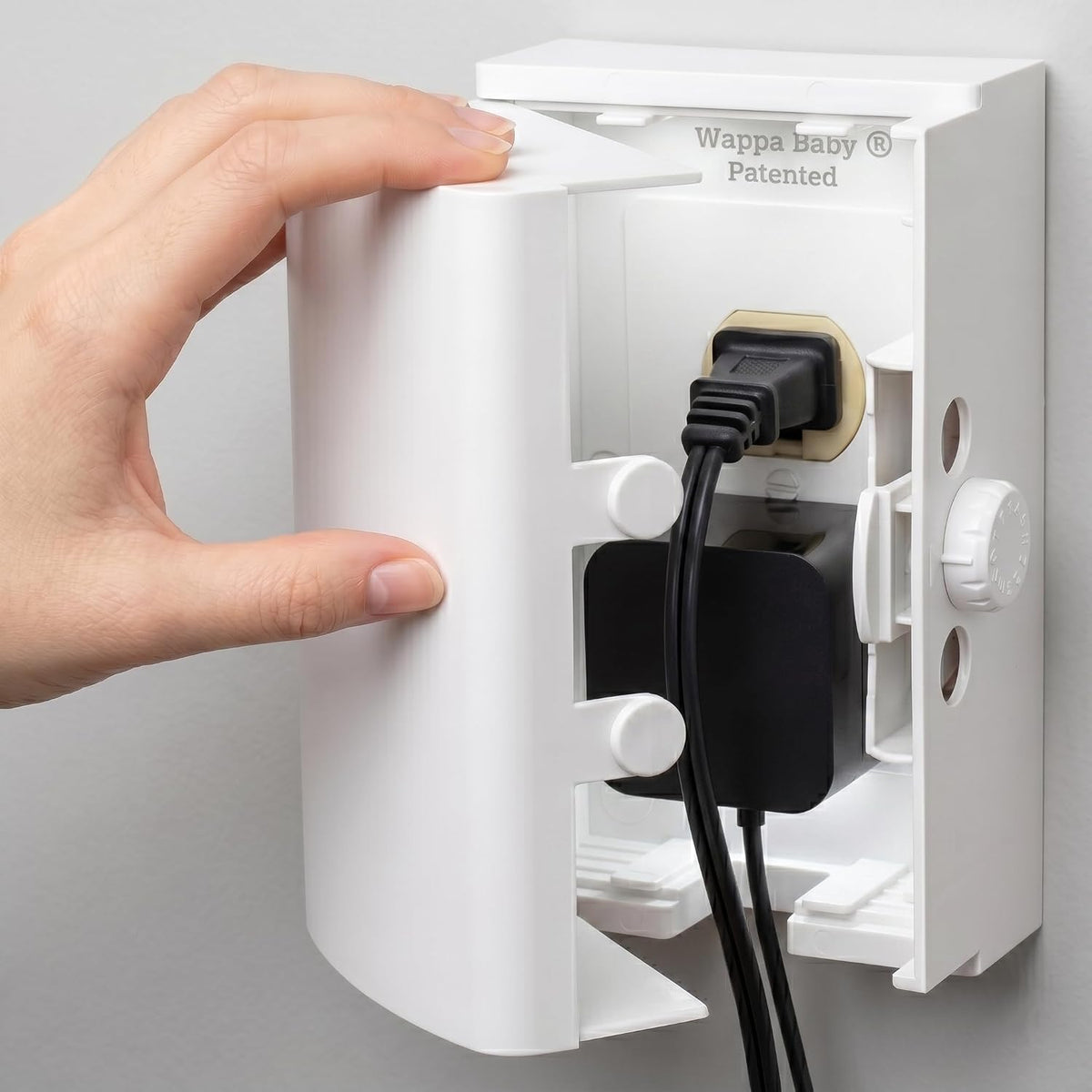 Baby Safety Outlet Cover BOX [Patent Pending] Double Lock for Much Better Toddler Proofing, Easier Operation, Simple 3 Step Install with Included Screws. Provides Extra Space inside for Plugs,Adapters