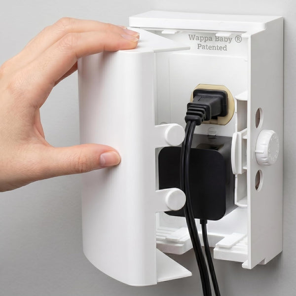 Baby Safety Outlet Cover BOX [Patent Pending] Double Lock for Much Better Toddler Proofing, Easier Operation, Simple 3 Step Install with Included Screws. Provides Extra Space inside for Plugs,Adapters