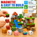 Magnetic Blocks 100PCS Magnet Toy Building Game, Magnetic Building Cubes Toys for Boys Girls Aged 4 5 6 7 8 9 Montessori Sensory Stacking Toy Christmas for Kids Toddlers