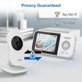 VM819-2 Baby Monitor, 2.8” Screen, 2 Cameras, 1000Ft Range, Night Vision, 2-Way Audio, Temperature Sensor, Lullabies, Secured Transmission No Wifi