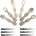 Silicone Baby Spoons Self Feeding 6 Months| 6 Pack Baby Feeding Spoons| Toddler Infant Led Weaning Spoon| Kid Spoon Ustensile Bebe (Beige/Tan/Brown)