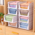 4 Pack Stackable Closet Organizers and Storage, Foldable Storage Basket