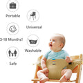 Baby Harness Seat for High Chair - Portable Universal Infant Feeding Safety Belt with Adjustable Straps, Foldable Washable Toddler Booster Harness for Travel, Shopping Cart & Restaurant (Khaki)
