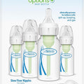 Options+ Slow Flow Preemie and Newborn Anti-Colic Bottle Set with 4Oz Bottles and Happypaci