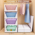 4 Pack Stackable Closet Organizers and Storage, Foldable Storage Basket