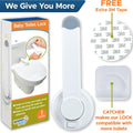 Baby Toilet Lock by  - 9" L X 4" W - Ideal Baby Proof Toilet Lidlock - No Tools Needed Easy Installation with 3M Adhesive - Top Safety Toilet Seat Lock - Fits Most Toilets - White (1 Pack)