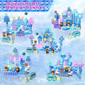 200 PCS Magnetic Blocks, Light up Transparent Magnetic Building Block for Blue Snow Princess Castle, Frozen Magnet Cubes Tiles Toys for Girls Age 3 4-8 8-12 Birthdays Gift for Kids