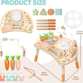 Wooden Activity Table for Toddlers, 9 in 1 Montessori Toy