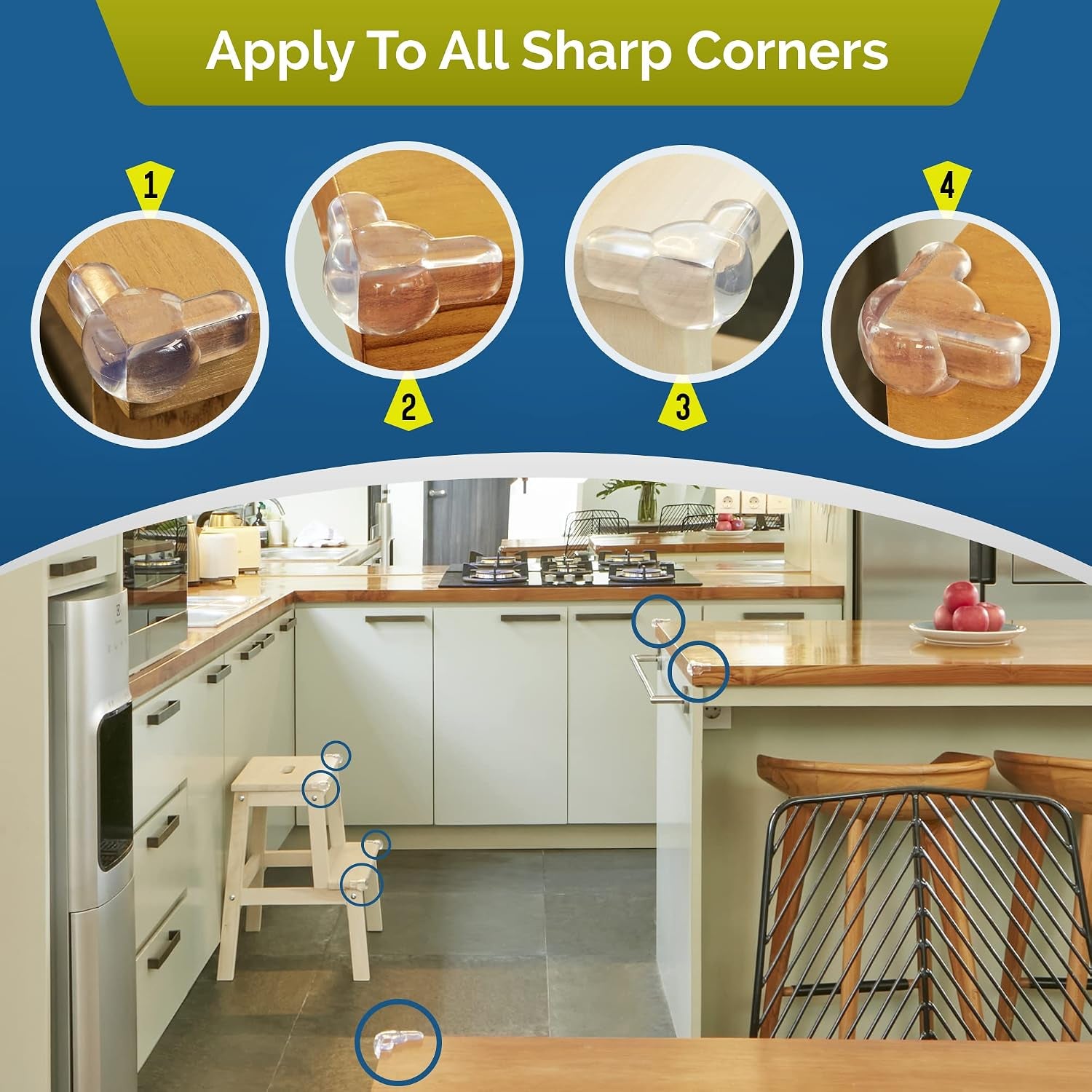 Corner Protectors for Baby (12 Pack) - Patented New & Improved Protector for Baby – Transparent Corner Protectors - Safety Products to Proof Corners and Edges