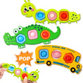 3PC Fidget Popper Sensory Toys Airplane Essentials Travel Activities for Toddlers Pop It Fidget for 12+ Month Babies Christmas Stocking Stuffer Easter Valentine Gift for 1 2 3 Year Old Girls Boys