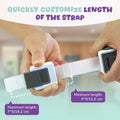 Child Safety Locks (4-Pack) - Baby Proof Cabinets, Drawers, Toilets & Appliances- Adjustable Strap Length, Double Lock Option - Easy Latch for Adults to Open