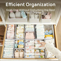 18 Pack Drawer Organizer for Clothes, Underwear Organizer, Grey
