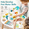 ® Wooden Activity Table for 1 Year Old, 11-In-1 Montessori Learning Table with Bead Maze, Shape Sorter, Fishing Game & More – Sensory Development Toy for Toddlers, Ideal 1St Birthday Gift