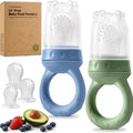 Baby Fruit Feeder 2Pk, Silicone Baby Food Feeder (Slate)