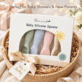 Silicone Baby Spoons, First Stage Self Feeding Utensils 6 Pack