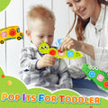 3PC Fidget Popper Sensory Toys Airplane Essentials Travel Activities for Toddlers Pop It Fidget for 12+ Month Babies Christmas Stocking Stuffer Easter Valentine Gift for 1 2 3 Year Old Girls Boys