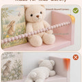Pink Nursery Shelves for Wall, Solid Pine Wooden Floating Shelves