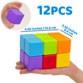 Magnetic Building Blocks, 1.65 Inch Large Magnetic Stacking Cubes for Toddlers, Sensory & Montessori Toys for Boys & Girls 1 2 3 Years Old (12 PCS)