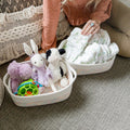 5-Piece Rectangle Storage Basket Set - Cotton Rope Woven Baskets for Organizing! Small Basket for Montessori, Baby Nursery, Dog Toy Baskets, Cat Toy Box, Bathroom Organization Bin