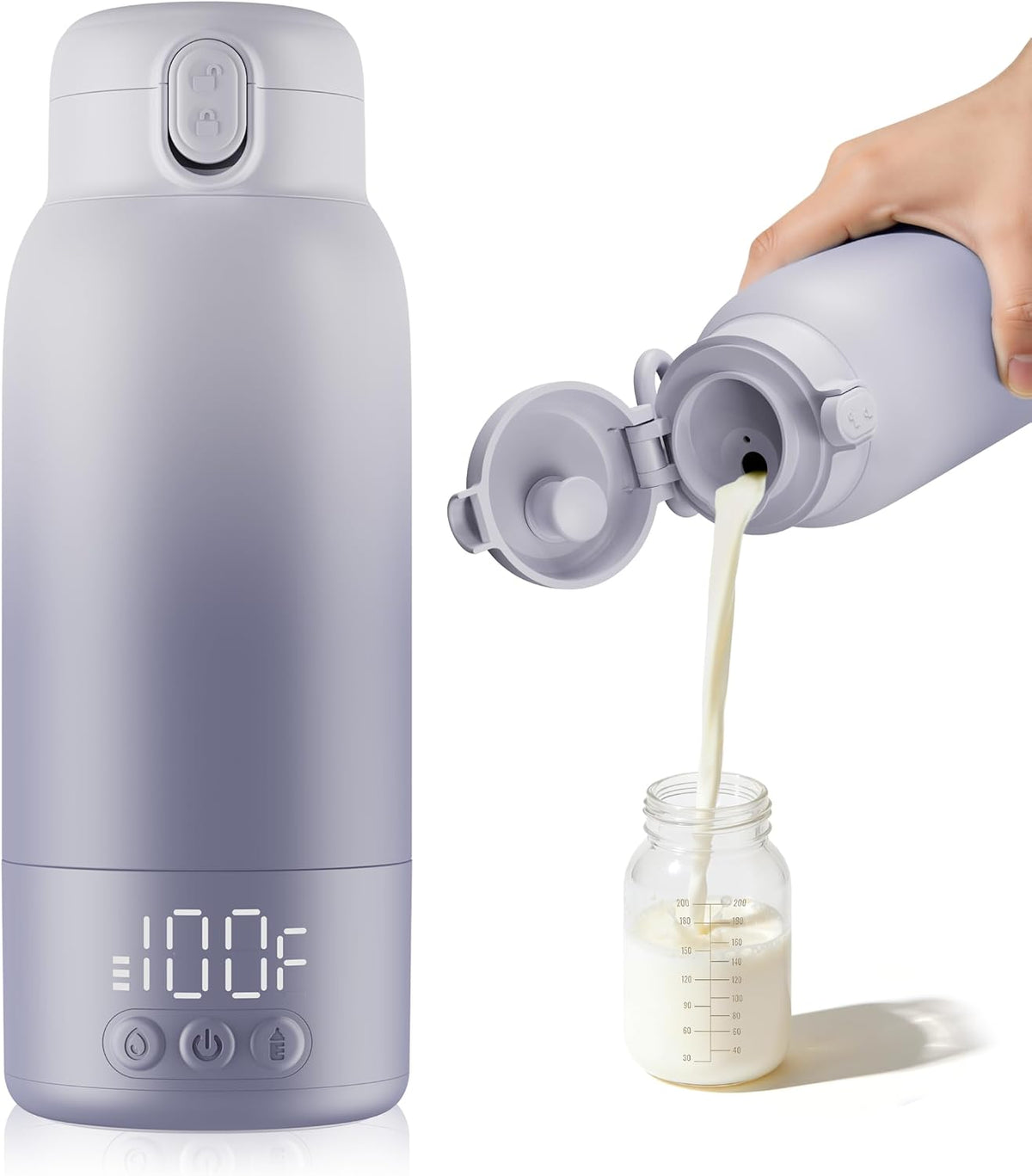 Portable Bottle Warmer for Breast Milk and Water, 17Oz Travel-Ready