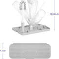 On-The-Go Drying Rack and Brush Set, Includes Travel Case and Bottle Brush for Compact Storage, Holds up to 8 Bottles, Baby Travel Accessories, Gray