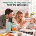 5-In-1 Baby Food Maker with Stainless Steel Steam Basket, Green
