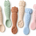 Silicone Baby Spoons, First Stage Self Feeding Utensils 6 Pack