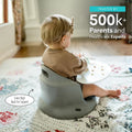 Baby Floor Seat Booster Chair for Sitting up with Removable Tray for Meals and Playtime, Developed with Physiotherapists for Safe and Healthy Hip Development and Posture, Made in Canada (Grey)